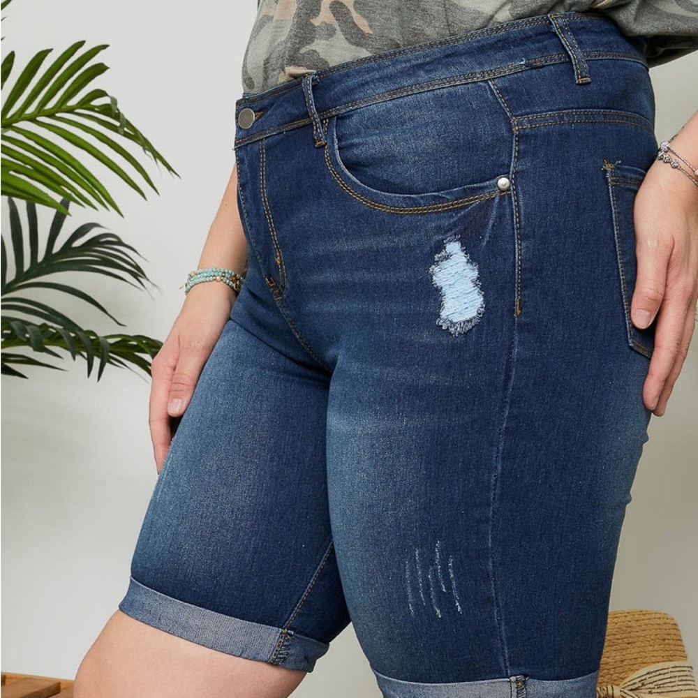 Casual Denim Bermuda Shorts Regular and Plus Sizes